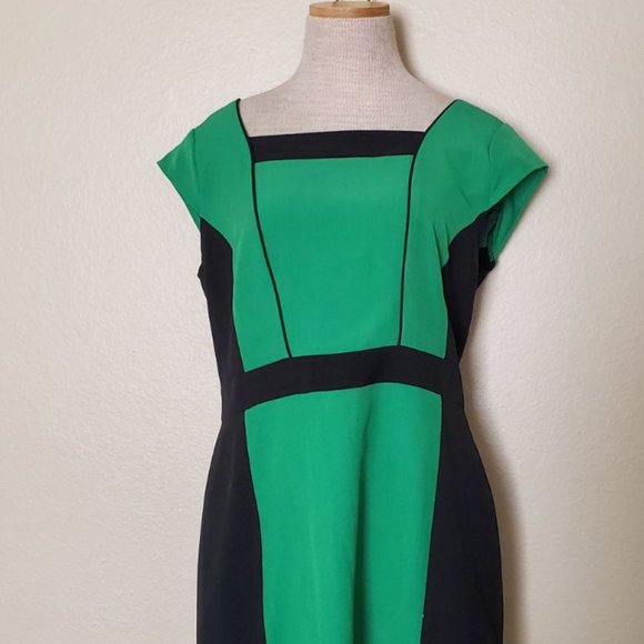 🌟 3 for $15 Deal! 🌟ILE New York Green Black Work Dress 10 - Picture 1 of 6